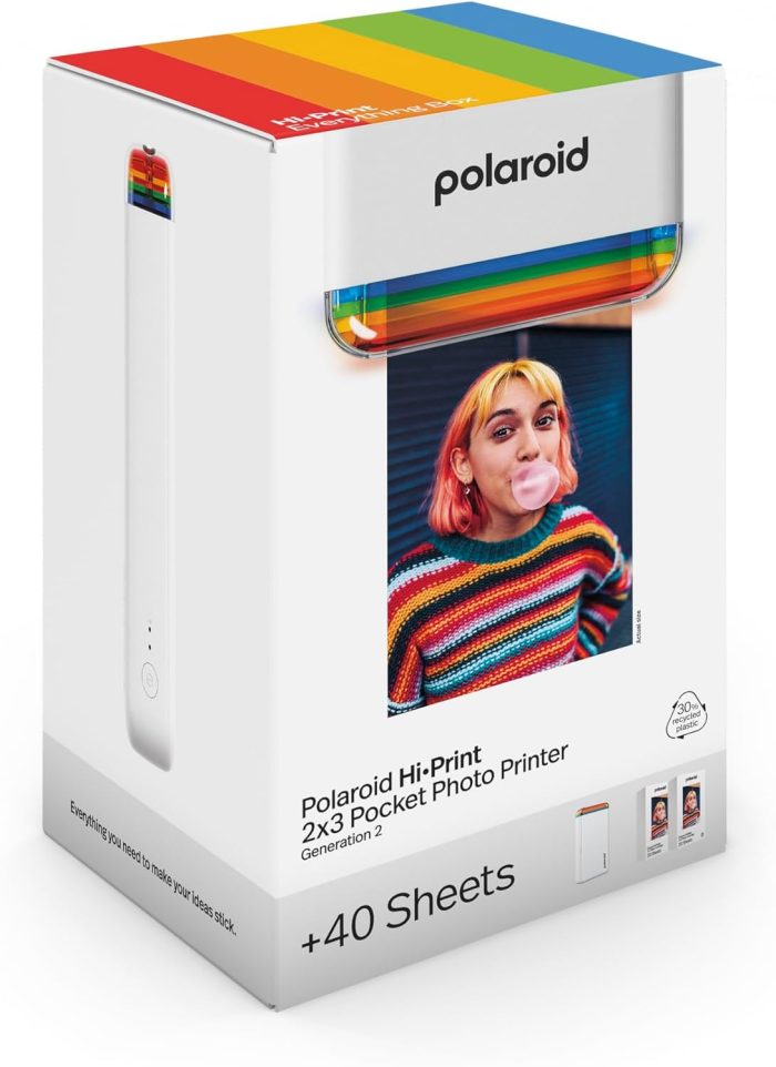 Hi-Print + Paper Bundle - 2nd Generation Bluetooth Connected 2x3 Pocket Photo Dye-Sub Printer - White Printer + 40 Photos (6438) - Image 2