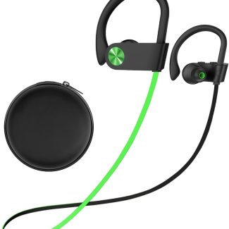Stiive Bluetooth Headphones, 5.3 Wireless Sports Earbuds IPX7 Waterproof with Mic, Stereo Sweatproof in-Ear Earphones, Noise Cancelling Headsets for Gym Running Workout, 16 Hours Playtime - GreenBlack